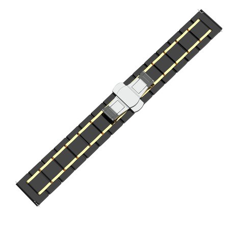 Strap-it® Strap-it Samsung Galaxy Watch 5 Pro Keramik-Gliederarmband (Schwarz/Gold) Strap-it® Strap-it Samsung Galaxy Watch 5 Pro Keramik-Gliederarmband (Schwarz/Gold)