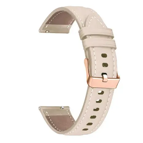 Strap-it® Strap-it Huawei Watch GT 5 - 41mm echtes Lederarmband (Beige)