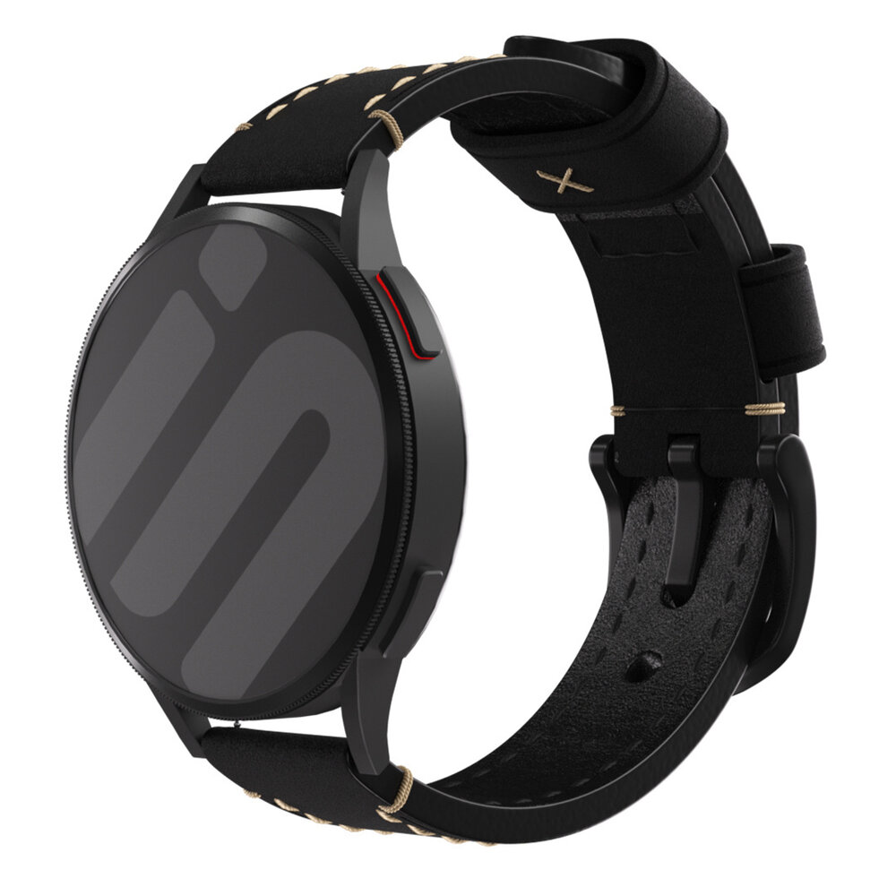 Strap-it® Strap-it Withings Steel HR - 36mm echtes Lederarmband (Schwarz)