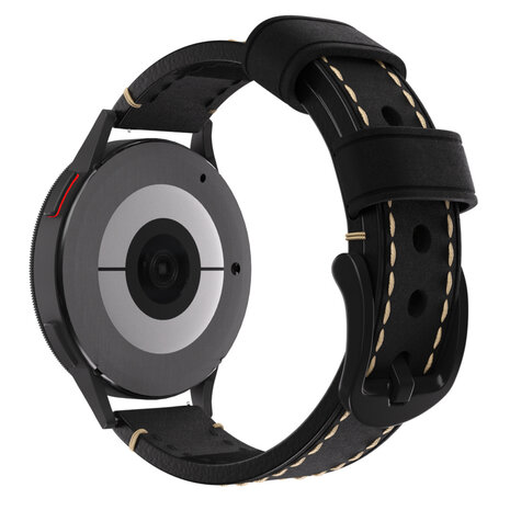 Strap-it® Strap-it Withings Steel HR - 36mm echtes Lederarmband (Schwarz)