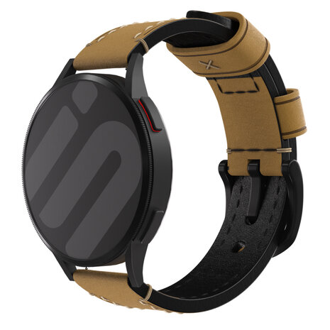 Strap-it® Strap-it Withings Steel HR - 36mm echtes Lederarmband (Braun)