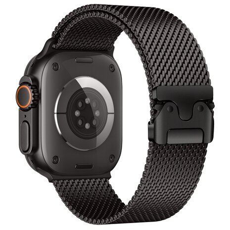 Strap-it® Strap-it Apple Watch Modern Milanese Armband (Schwarz)