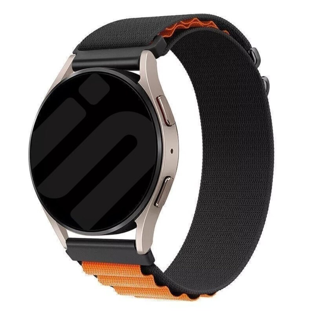 Strap-it® Strap-it Redmi Watch 5 Active Alpine Nylonarmband (Schwarz/Orange)