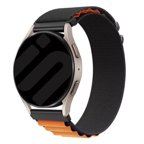 Strap-it® Strap-it Redmi Watch 5 Active Alpine Nylonarmband (Schwarz/Orange)
