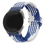 Strap-it® Redmi Watch 5 Lite Gewebtes Nylonarmband (Blau/Weiß)