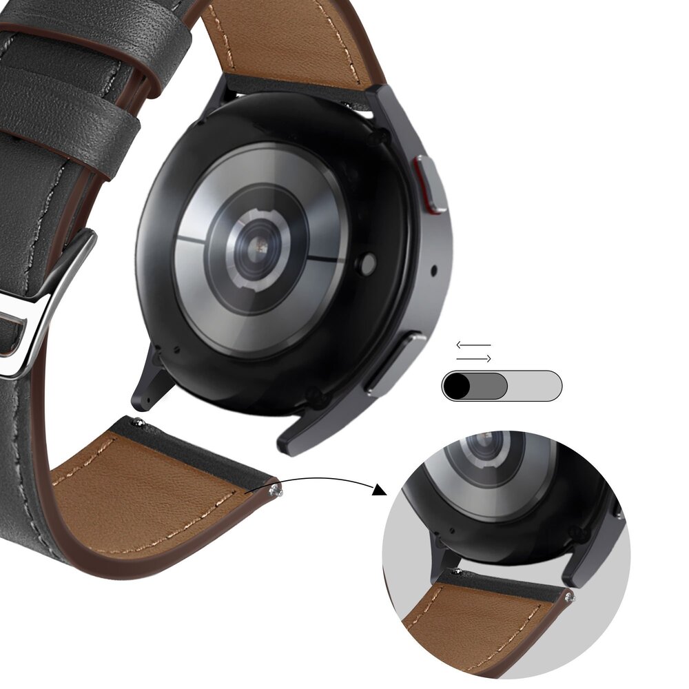 Bandz Bandz Realme Watch S (Pro) Lederarmband 'Deluxe' (Schwarz) Bandz Bandz Realme Watch S (Pro) Lederarmband 'Deluxe' (Schwarz)