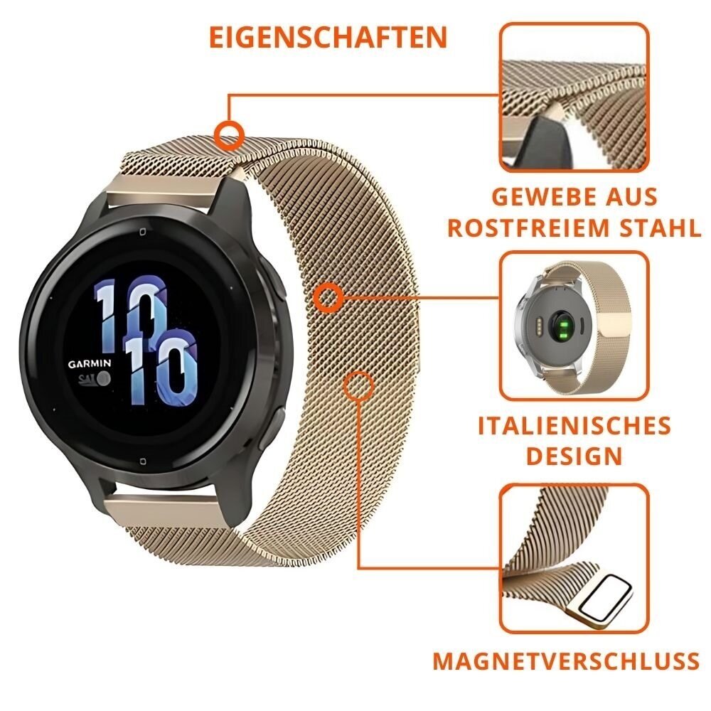 Strap-it® Strap-it Withings ScanWatch Light Milanaise Armband -(Sekt Gold)