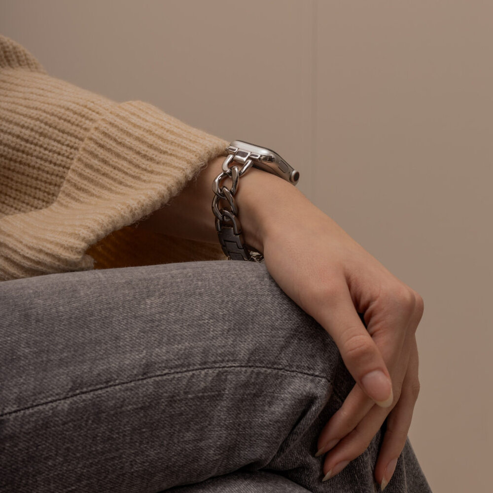 Strap-it® Strap-it Apple Watch Stahlkettenband (Silber) Strap-it® Strap-it Apple Watch Stahlkettenband (Silber)