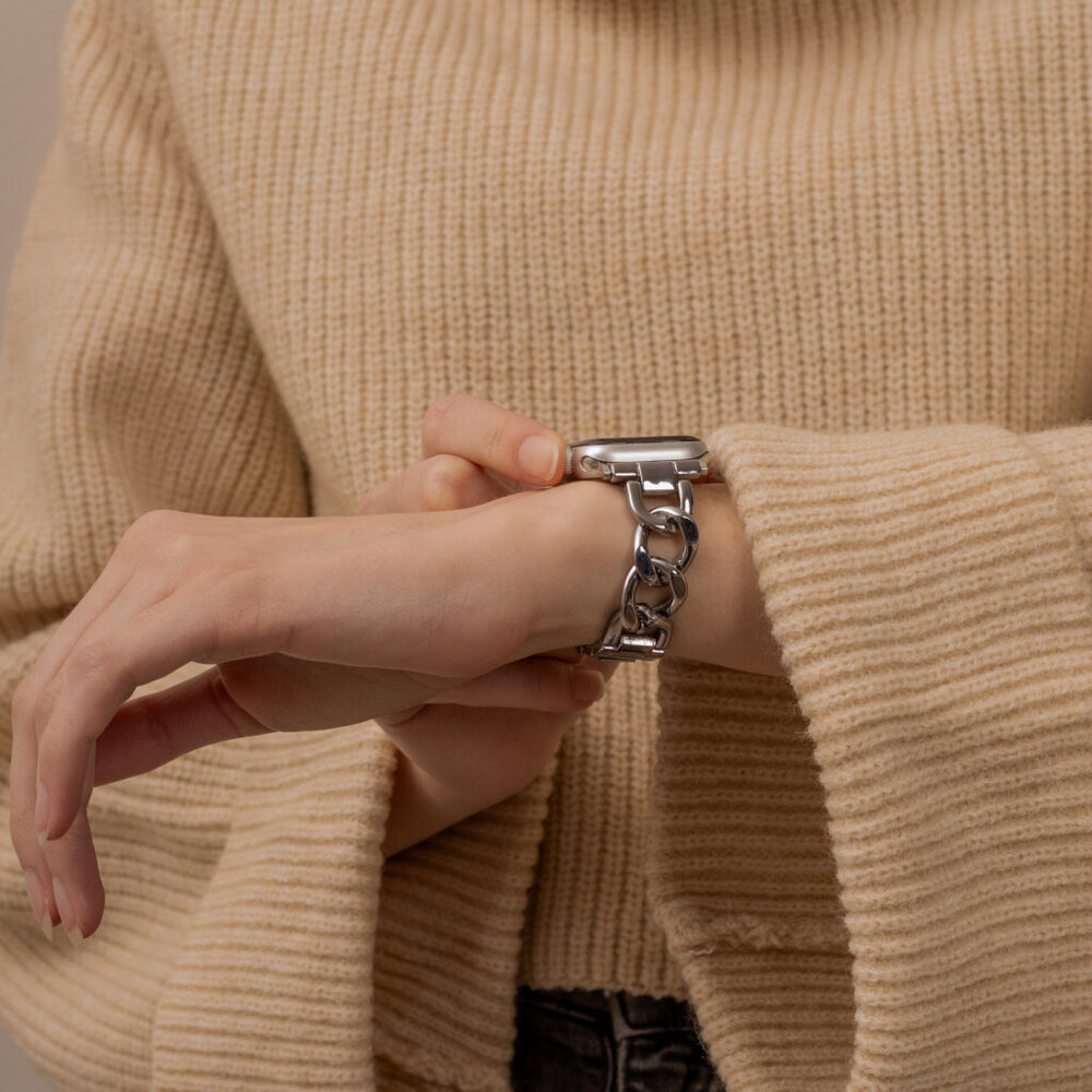 Strap-it® Strap-it Apple Watch Stahlkettenband (Silber) Strap-it® Strap-it Apple Watch Stahlkettenband (Silber)