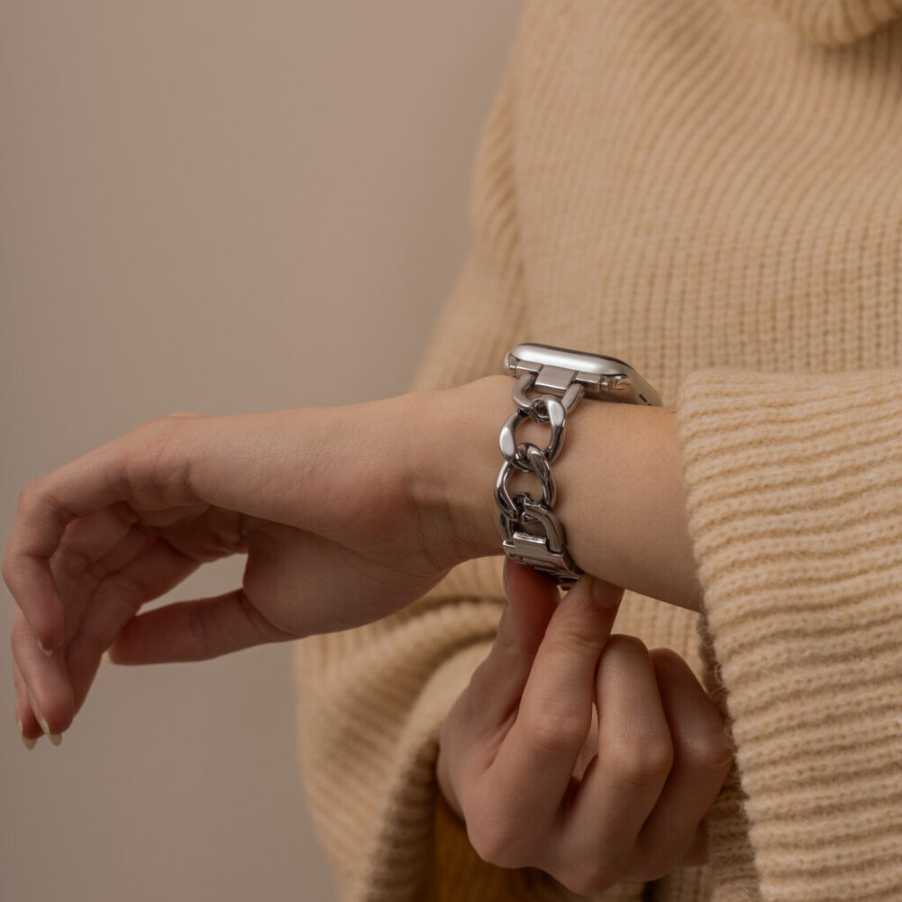 Strap-it® Strap-it Apple Watch Stahlkettenband (Silber) Strap-it® Strap-it Apple Watch Stahlkettenband (Silber)