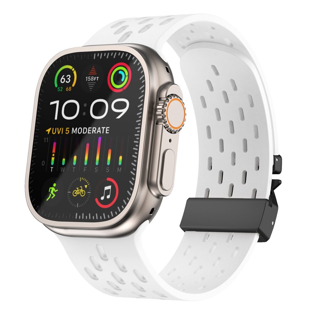Strap-it® Strap-it Apple Watch Silikonarmband mit P-Buckle (Weiß)