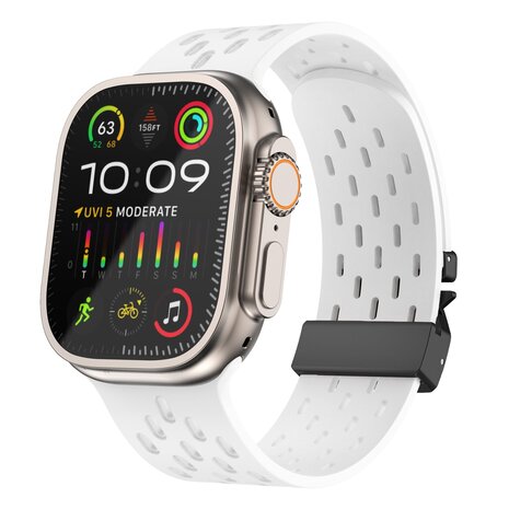 Strap-it® Strap-it Apple Watch Silikonarmband mit P-Buckle (Weiß)