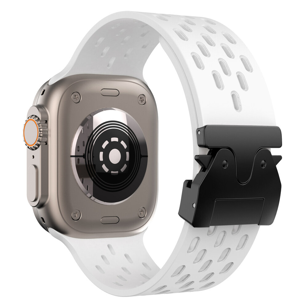 Strap-it® Strap-it Apple Watch Silikonarmband mit P-Buckle (Weiß)