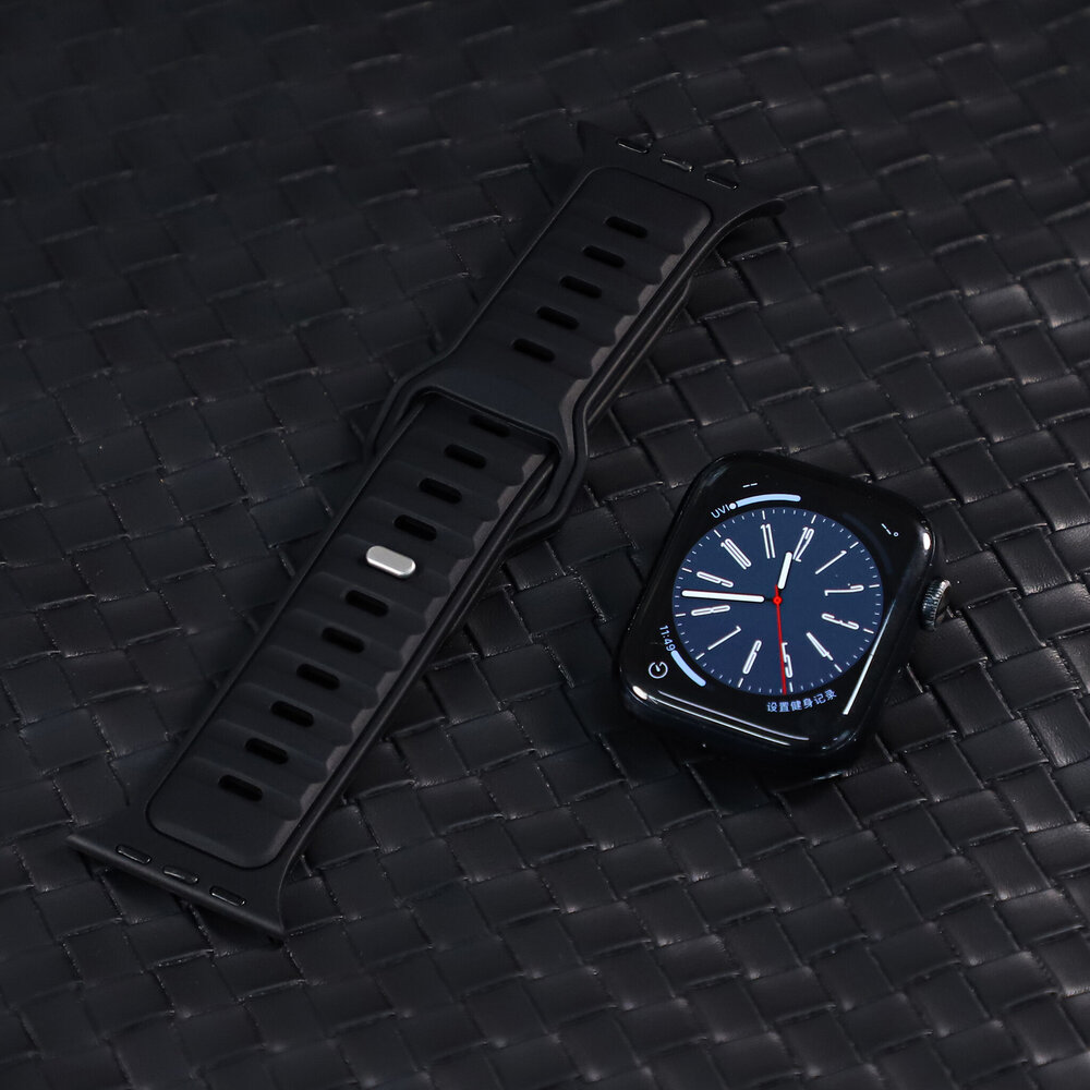 Strap-it® Strap-it Apple Watch Premium Outdoor Silikonarmband (Schwarz/Schwarz) Strap-it® Strap-it Apple Watch Premium Outdoor Silikonarmband (Schwarz/Schwarz)