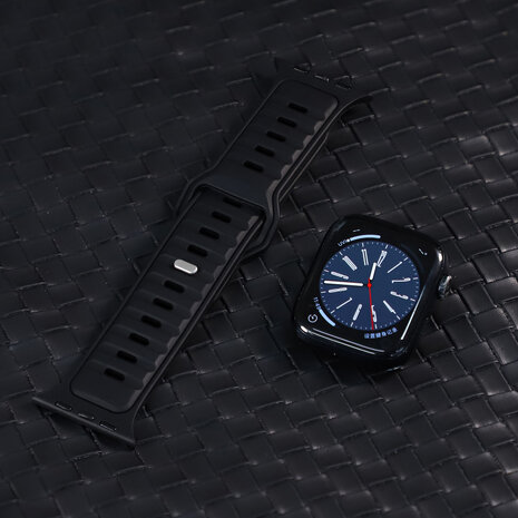 Strap-it® Strap-it Apple Watch Premium Outdoor Silikonarmband (Schwarz/Schwarz) Strap-it® Strap-it Apple Watch Premium Outdoor Silikonarmband (Schwarz/Schwarz)