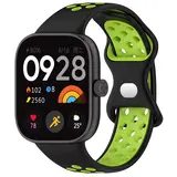 Strap-it® Xiaomi Smart Band 8 Pro Sportarmband (Schwarz/Lime)