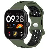 Strap-it® Xiaomi Smart Band 8 Pro Sportarmband (Olivgrün/Schwarz)