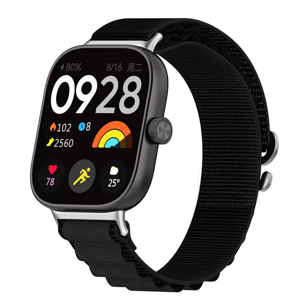 Strap-it® Strap-it Xiaomi Smart Band 8 Pro Alpine Nylon Armband (Schwarz)