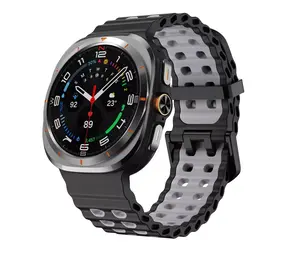 Strap-it® Samsung Galaxy Watch Ultra Wave Silikonarmband (Schwarz/Grau) Strap-it® Samsung Galaxy Watch Ultra Wave Silikonarmband (Schwarz/Grau)