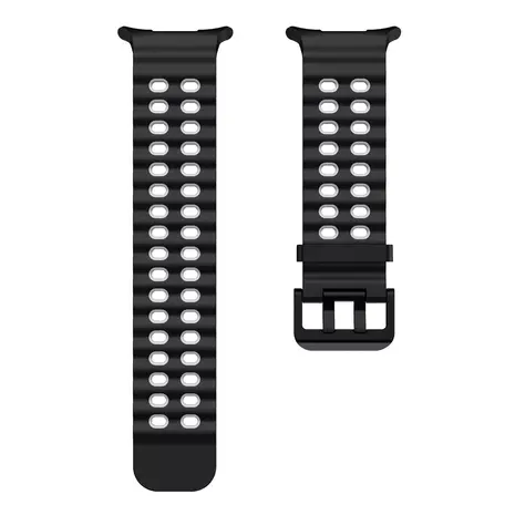 Strap-it® Strap-it Samsung Galaxy Watch Ultra Wave Silikonarmband (Schwarz/Grau) Strap-it® Strap-it Samsung Galaxy Watch Ultra Wave Silikonarmband (Schwarz/Grau)