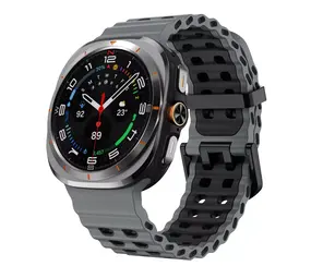 Strap-it® Samsung Galaxy Watch Ultra Wave Silikonarmband (Grau/Schwarz) Strap-it® Samsung Galaxy Watch Ultra Wave Silikonarmband (Grau/Schwarz)
