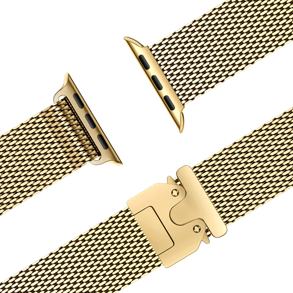 Bandz Bandz Apple Watch Milanaise Loop Band mit P-Buckle (Gold) Bandz Bandz Apple Watch Milanaise Loop Band mit P-Buckle (Gold)