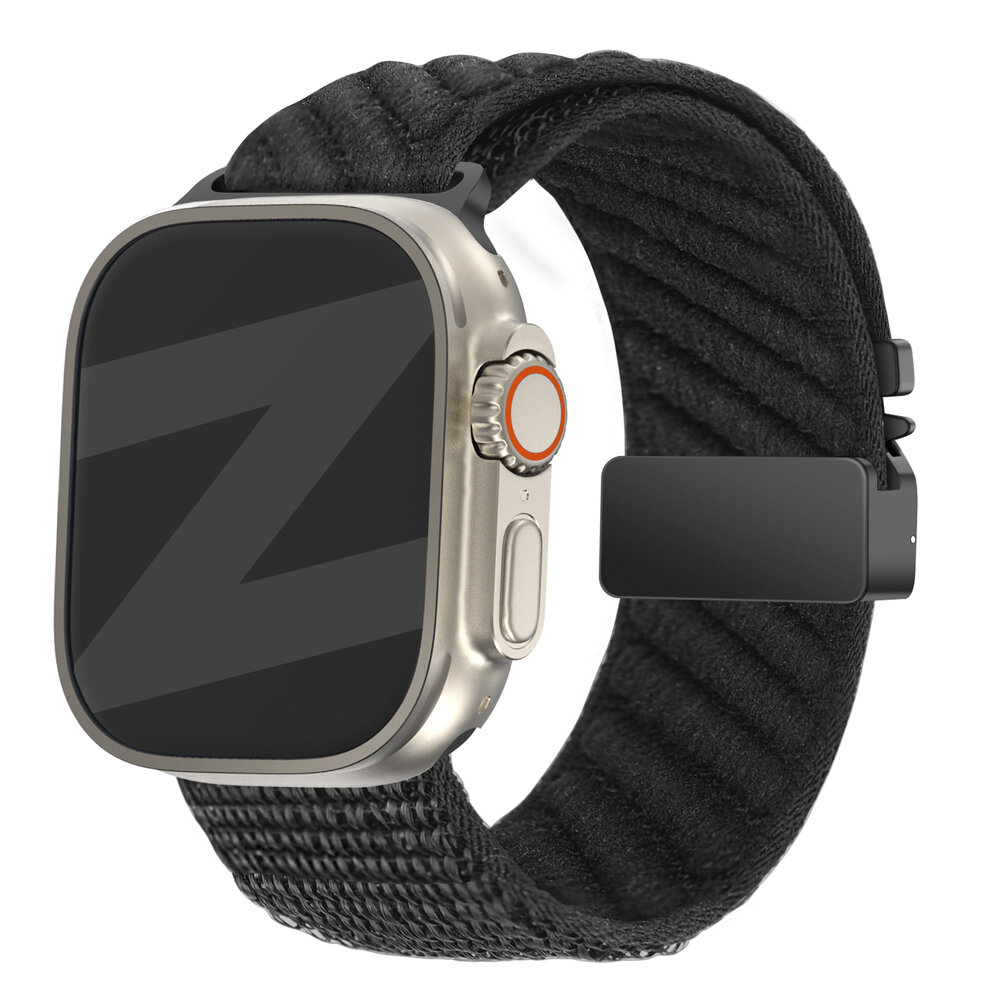 Bandz Bandz Apple Watch Nylon Band 'Wave' mit P-Buckle (Schwarz)