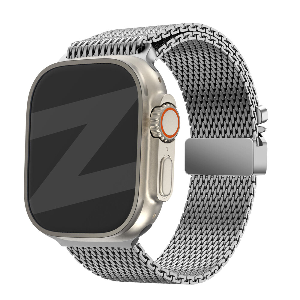 Bandz Bandz Apple Watch Milanaise Loop Band mit P-Buckle (Silber) Bandz Bandz Apple Watch Milanaise Loop Band mit P-Buckle (Silber)