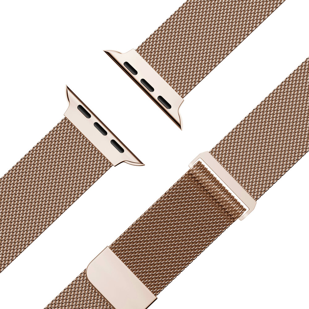 Bandz Bandz Apple Watch Milanese Loop Armband (Rosa Gold)