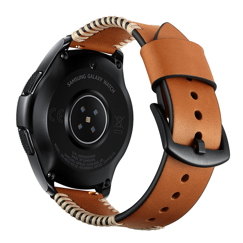 Strap-it® Strap-it Samsung Galaxy Watch 7 - 44mm Stitched Lederarmband (Braun)