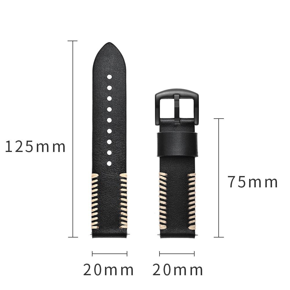 Strap-it® Strap-it Samsung Galaxy Watch 5 - 40mm Stitched Lederarmband (Schwarz) Strap-it® Strap-it Samsung Galaxy Watch 5 - 40mm Stitched Lederarmband (Schwarz)
