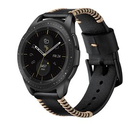Strap-it® Samsung Galaxy Watch 42mm Stitched Lederarmband (Schwarz) Strap-it® Samsung Galaxy Watch 42mm Stitched Lederarmband (Schwarz)