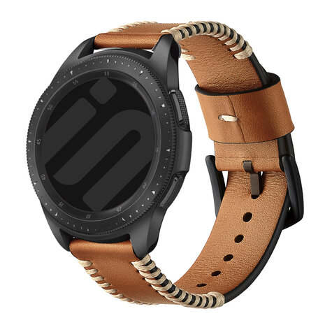 Strap-it® Strap-it Polar Ignite 3 Stitched Lederarmband (Braun)