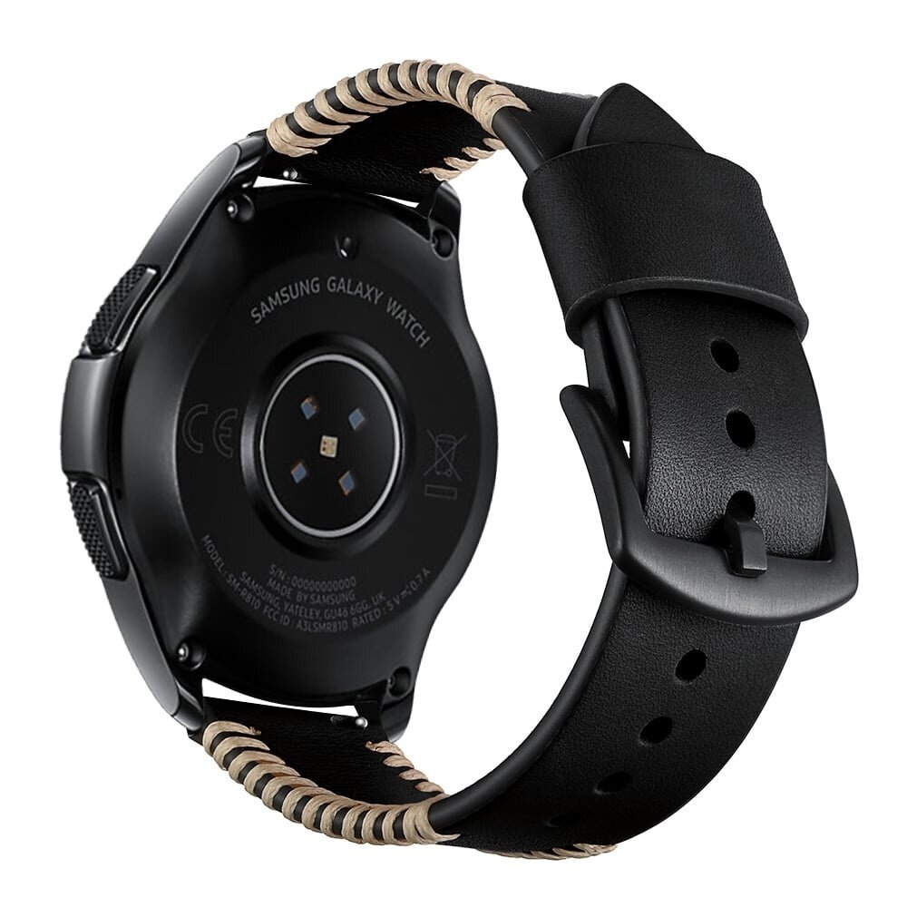 Strap-it® Strap-it Amazfit Cheetah (Pro) Stitched Lederarmband (Schwarz)