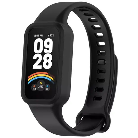 Strap-it® Strap-it Xiaomi Smart Band 9 Active Silikonarmband (Schwarz)