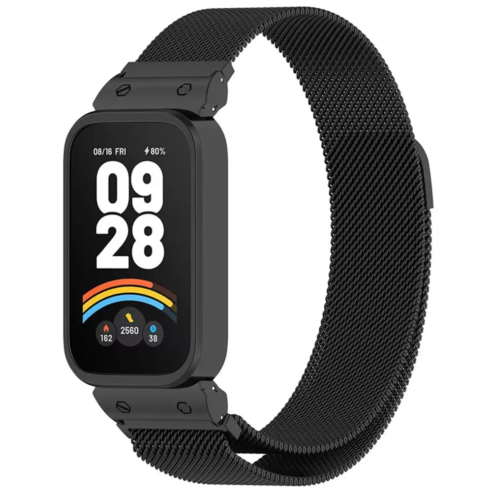 Strap-it® Strap-it Xiaomi Smart Band 9 Active Milanese Armband (Schwarz) Strap-it® Strap-it Xiaomi Smart Band 9 Active Milanese Armband (Schwarz)