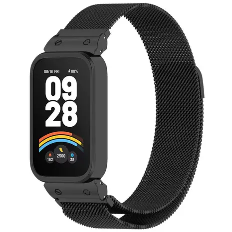 Strap-it® Strap-it Xiaomi Smart Band 9 Active Milanese Armband (Schwarz) Strap-it® Strap-it Xiaomi Smart Band 9 Active Milanese Armband (Schwarz)