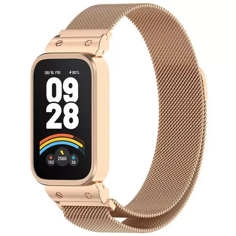 Strap-it® Strap-it Xiaomi Smart Band 9 Active Milanese Armband (Rosé Gold) Strap-it® Strap-it Xiaomi Smart Band 9 Active Milanese Armband (Rosé Gold)
