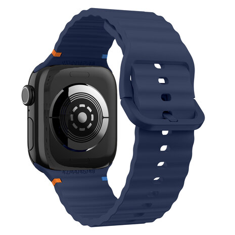 Strap-it® Strap-it Apple Watch Wave Silikonarmband (Dunkelblau)