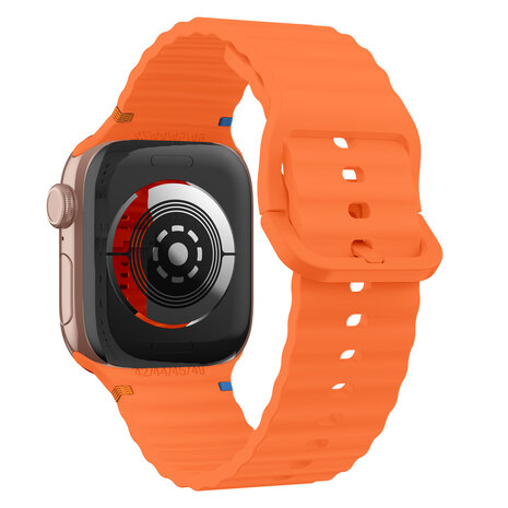 Strap-it® Strap-it Apple Watch Wave Silikonarmband (Orange)