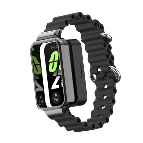 Strap-it® Strap-it Xiaomi Smart Band 9 Active Ocean Silikonarmband (Schwarz)