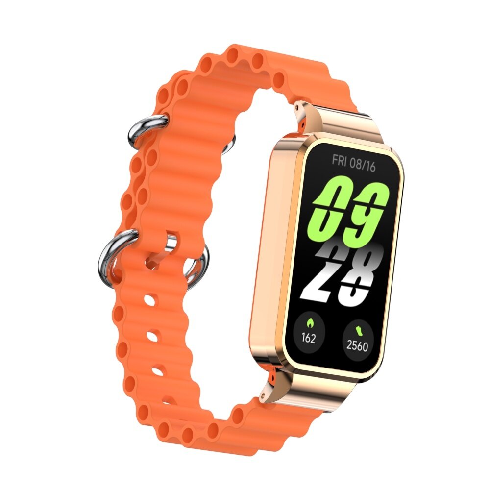 Strap-it® Strap-it Xiaomi Smart Band 9 Active Ocean Silikonarmband (Orange)