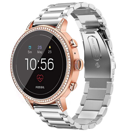Strap-it® Strap-it Fossil Gen 4 Venture (HR) Stahlarmband (Silber)