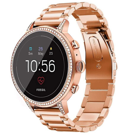 Strap-it® Strap-it Fossil Gen 4 Venture (HR) Stahlarmband (Rosé Gold)