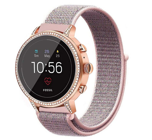 Strap-it® Strap-it Fossil Gen 4 Venture (HR) Nylon Armband (Rosa Sand)