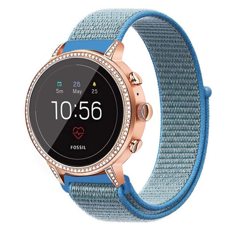 Strap-it® Strap-it Fossil Gen 4 Venture (HR) Nylon Armband (Blau)