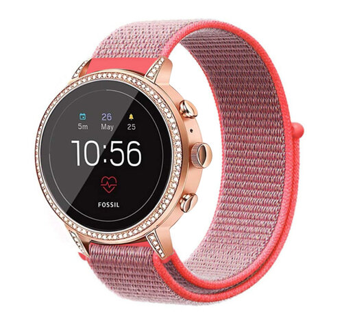 Strap-it® Strap-it Fossil Gen 4 Venture (HR) Nylon Armband (Rosa/Rot)