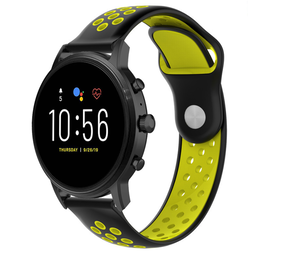 Strap-it® Fossil Gen 4 Explorist (HR) Sportarmband (Schwarz/Gelb) Strap-it® Fossil Gen 4 Explorist (HR) Sportarmband (Schwarz/Gelb)