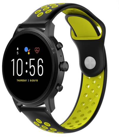 Strap-it® Strap-it Fossil Gen 4 Explorist (HR) Sportarmband (Schwarz/Gelb)