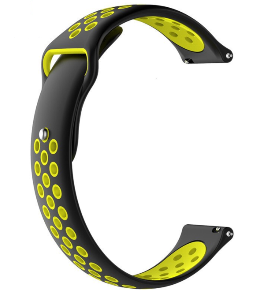 Strap-it® Strap-it Fossil Gen 4 Explorist (HR) Sportarmband (Schwarz/Gelb)